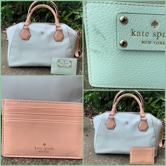 Kate Spade Mint Green Shoulder Bag Purse Wallet - Picture 5 of 8